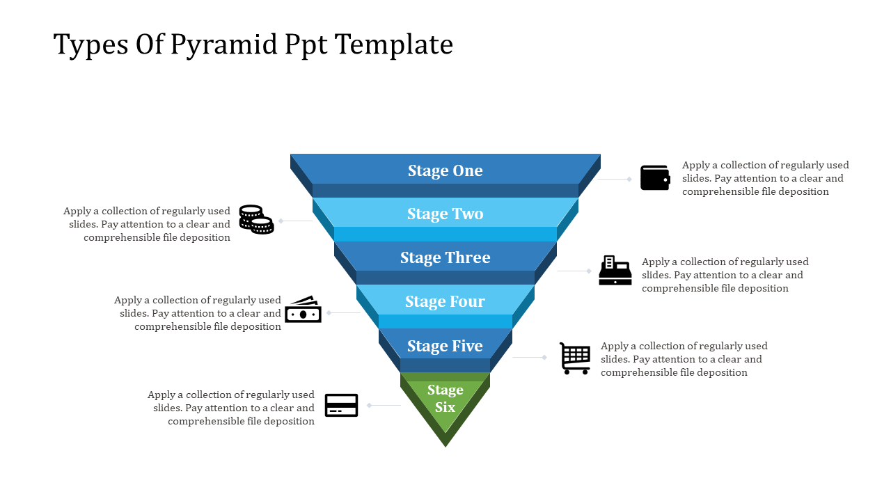 Free - Creative Pyramid PPT Template Slide Designs-Six Node